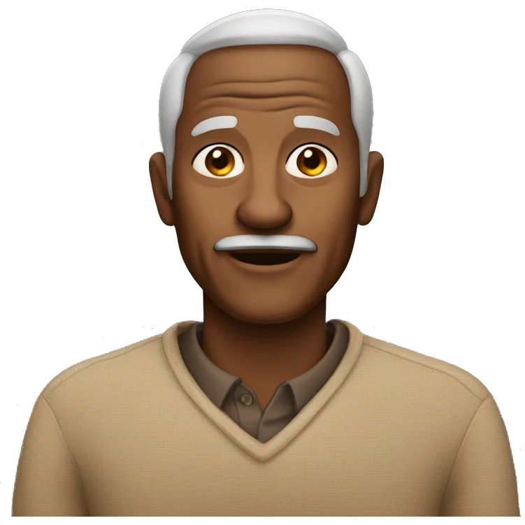 old man brown skin emoji