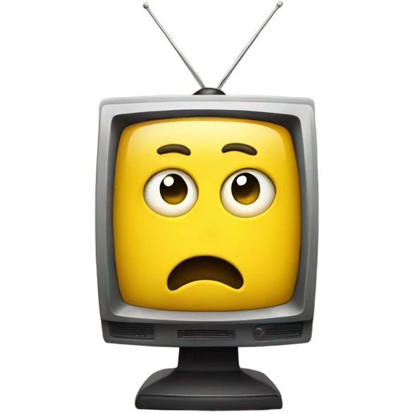 Yellow tv worried  emoji