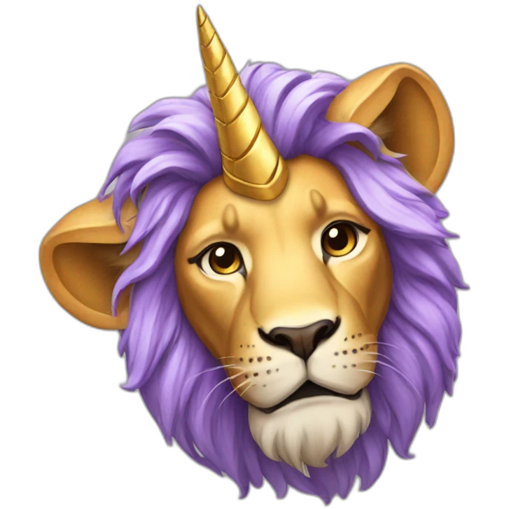Lion with a unicorn horn emoji