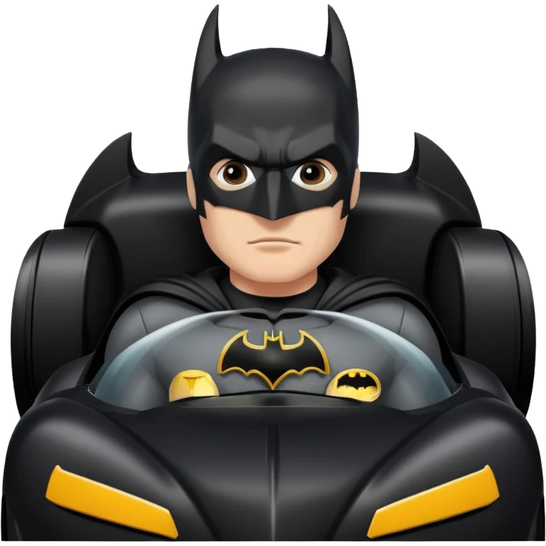 Batman dans sa batmobile mais il est bourre  emoji