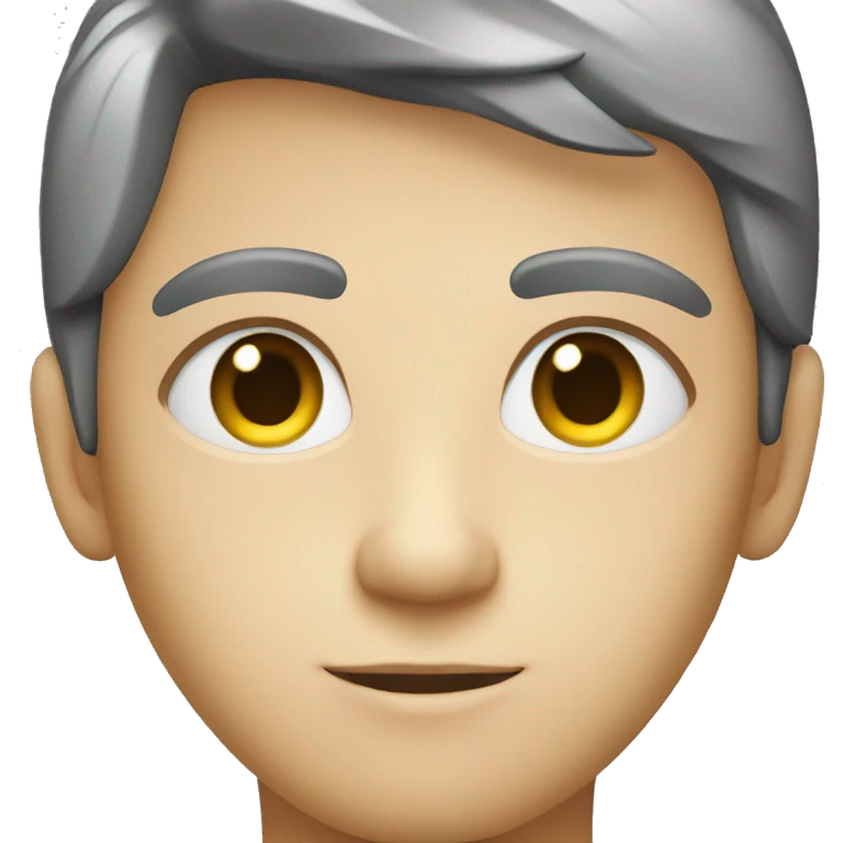 hacker look boy with gray eyes emoji