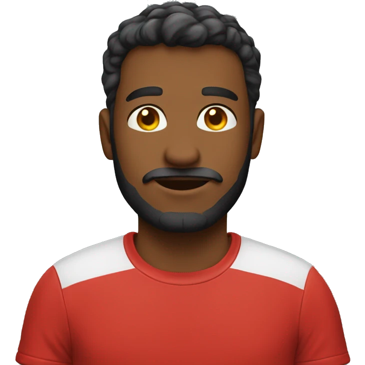 Man in white T-shirt in red shirt emoji