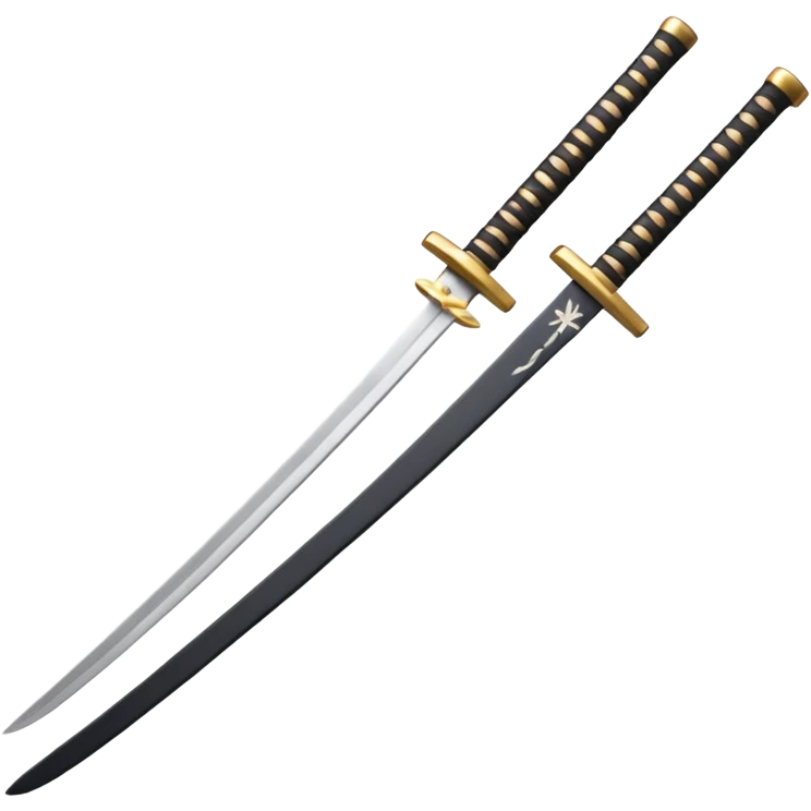 text '2vanish' with a disappearing effect and a small katana, apple emoji style emoji