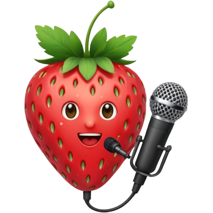 strawberry be hand the mic emoji