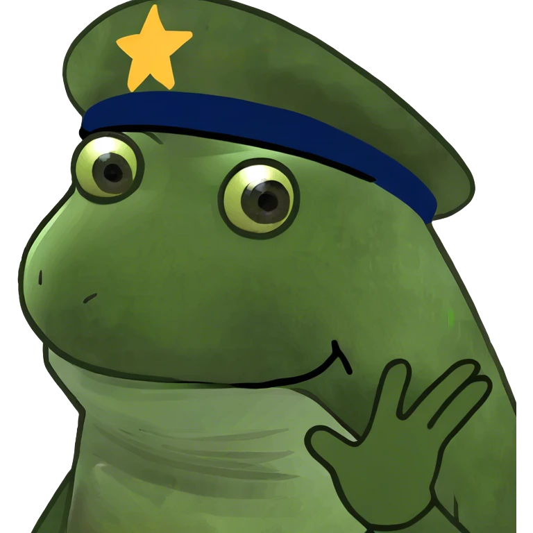 Frog with military hat emoji