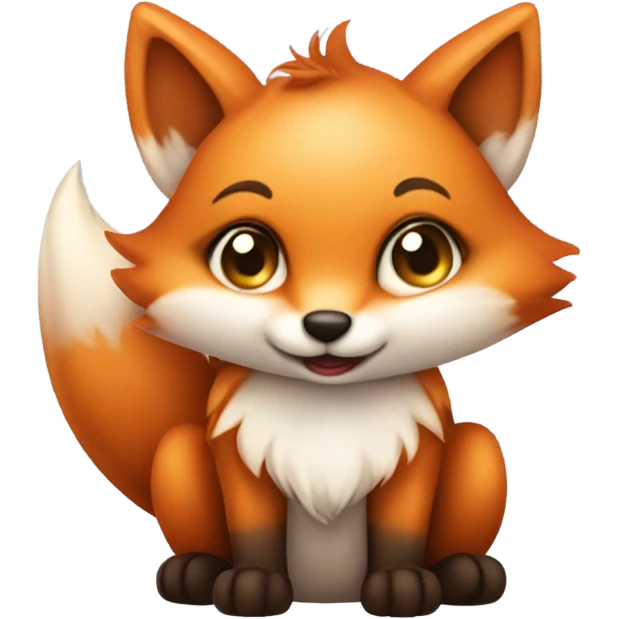 kawaii fox shy emoji