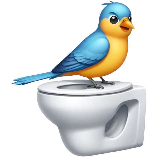 bird using toilet emoji