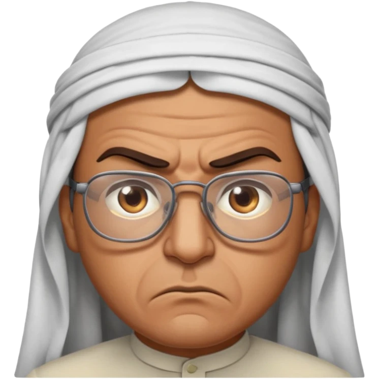 Árabe enojado con lentes.belico emoji