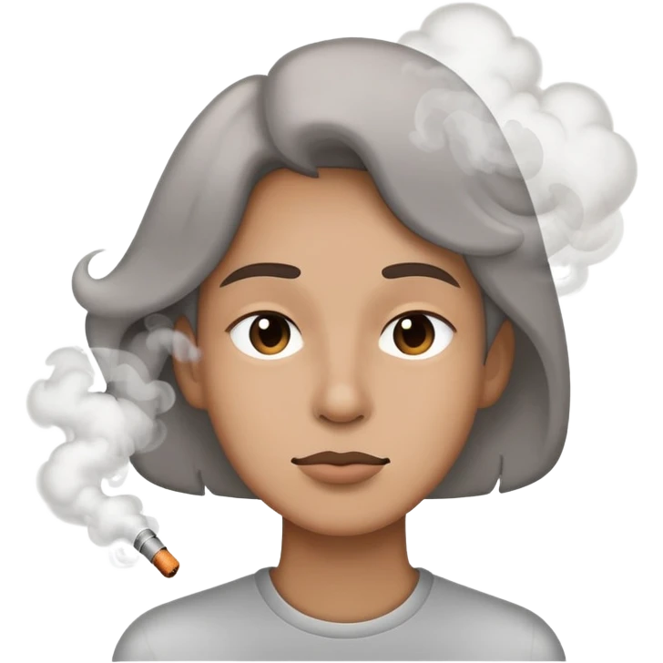 relaxed face exhaling smoke emoji