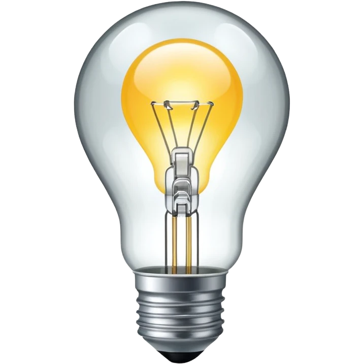 glowing light bulb with chip inside representing AI emoji