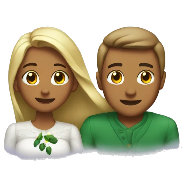 Couple under the mistletoe    emoji