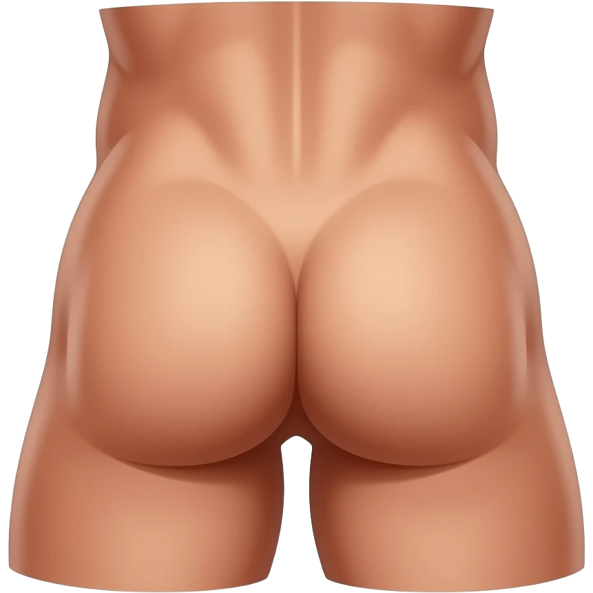 muscular male manly bare buttocks with an anus emoji