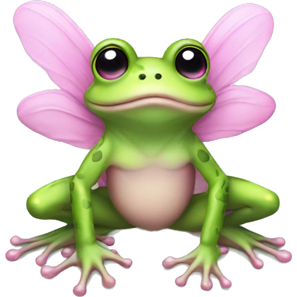Fairy frog with pink wings  emoji
