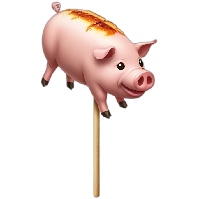 Whole pig barbecued on the stick emoji