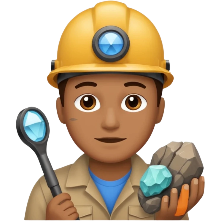 mineral rock fan geologist face emoji