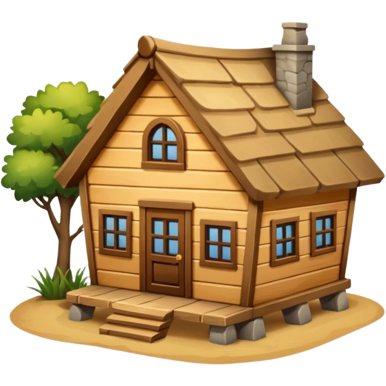 Petite maison indiquant le.depart d 1 voyage  emoji