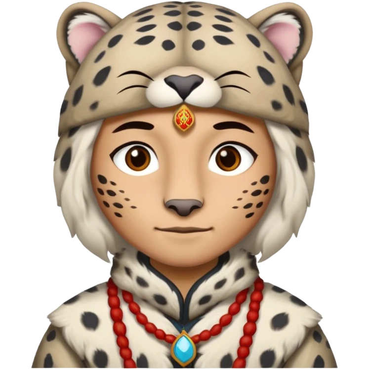 снежный барс - символ Кыргызстана.  я хочу получить картину как снежный барс выглядит как человек и и подобон кыргызу emoji