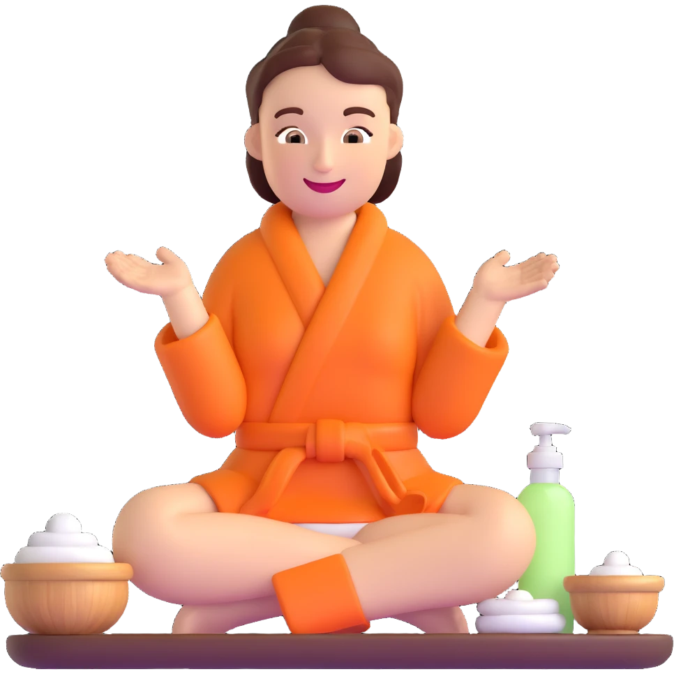 relaxing spa wellness treatment with happy face emoji