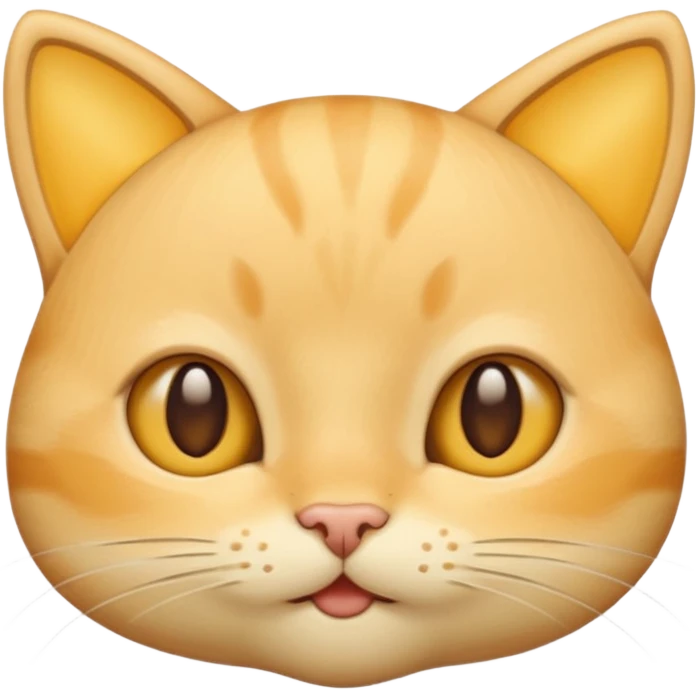 Cute cheese cat's face (little cheeks, not much hair) emoji