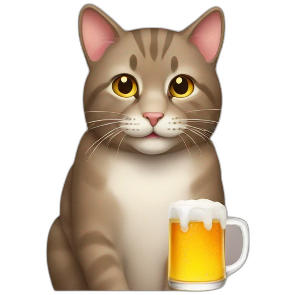 cat drinking beer emoji