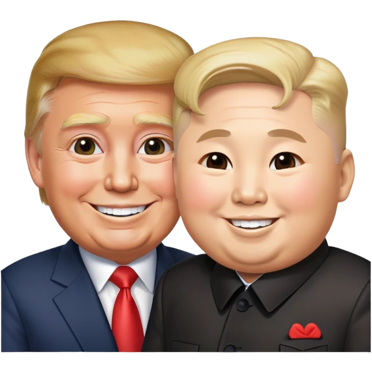 trump and kim jung un in love emoji