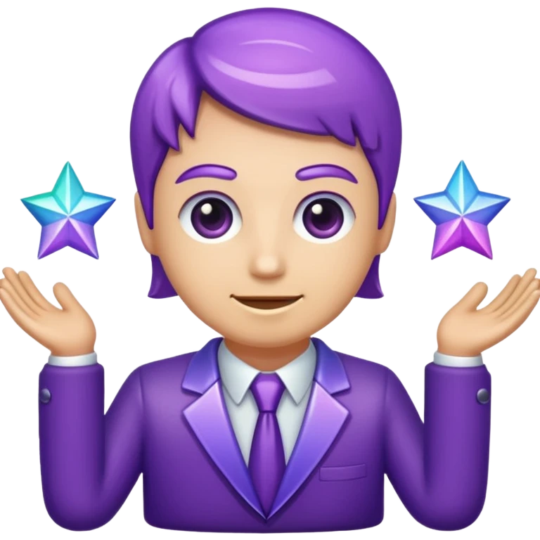 Purple Glitter Symbol of Manager emoji