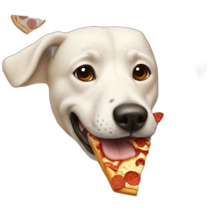 Dog eating pizza emoji