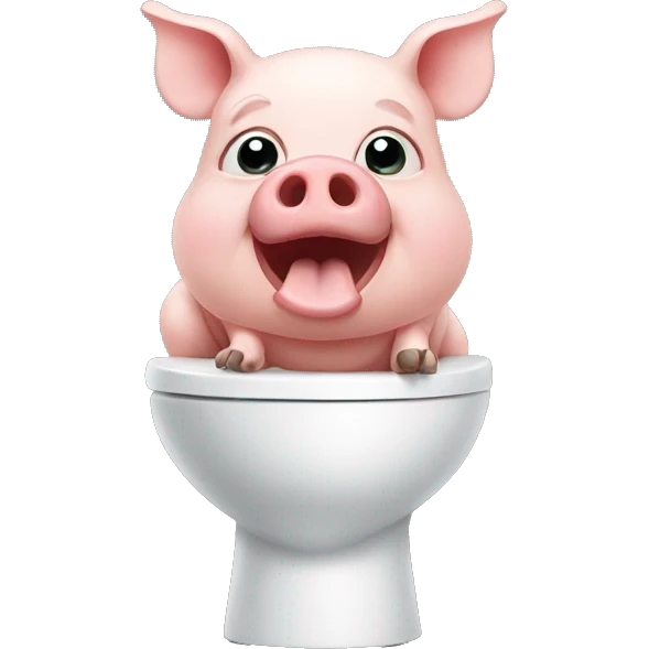 Pig on toilet  emoji