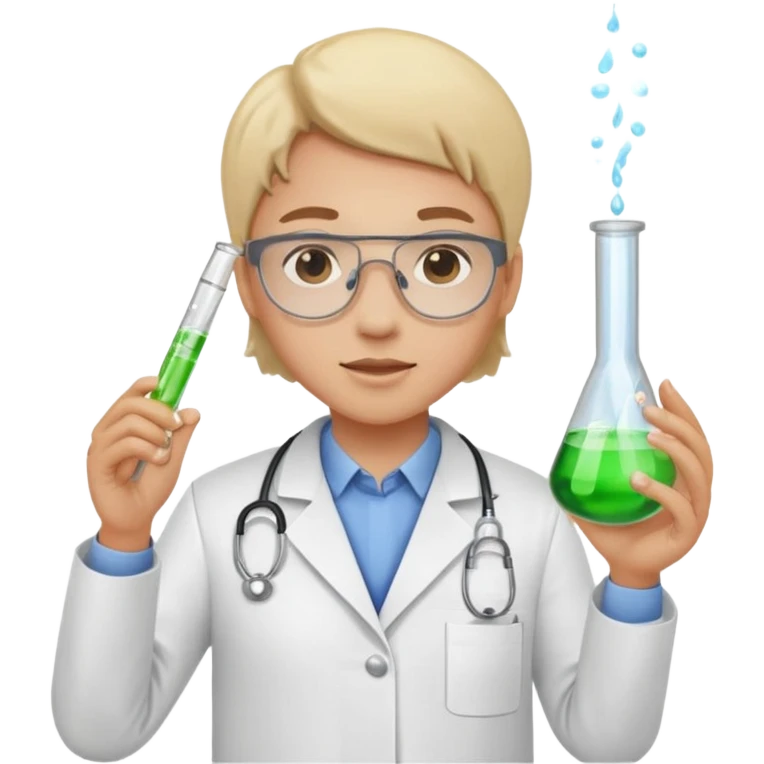 science lab lab technician hold test tube emoji