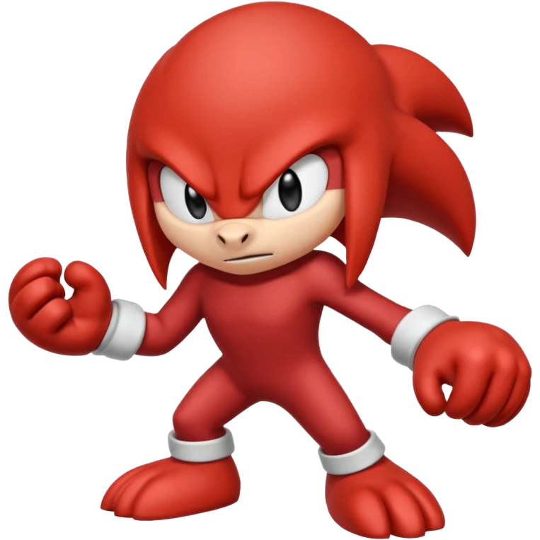 Sonic the hedgehogs friend knuckles a red animal with peach arms and white gloves emoji