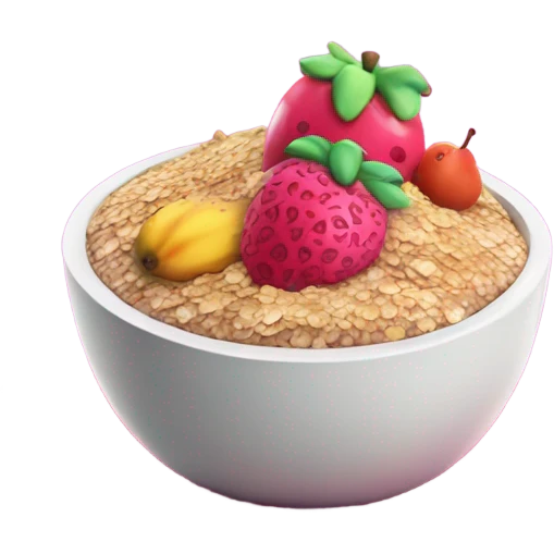 Hot pink oatmeal with fruit and glitter emoji