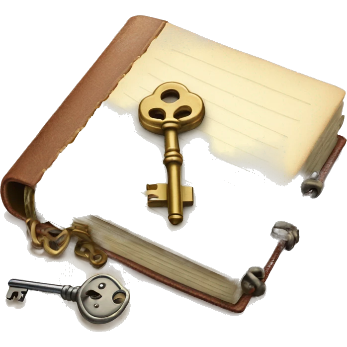 vintage diary with lock and key emoji
