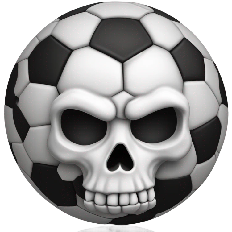 make a realistic scary looking skull emoji that is based on Football (soccer) emoji