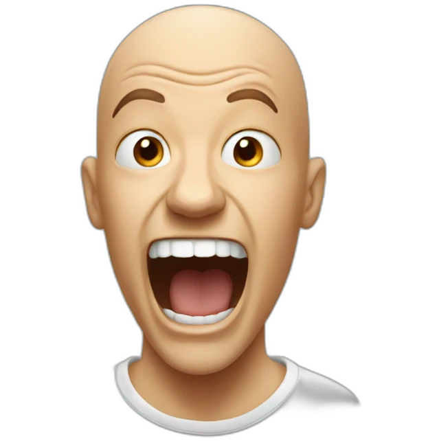 bald man screaming emoji