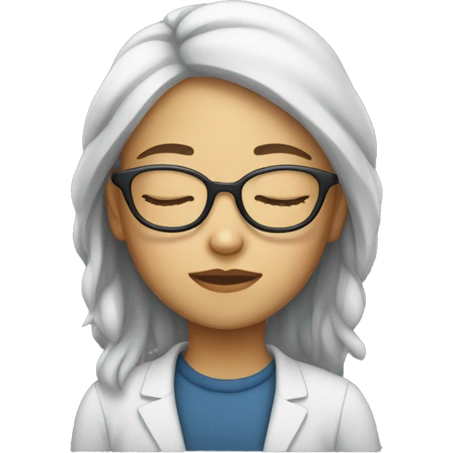 Girl with glasses that is sleeping emoji