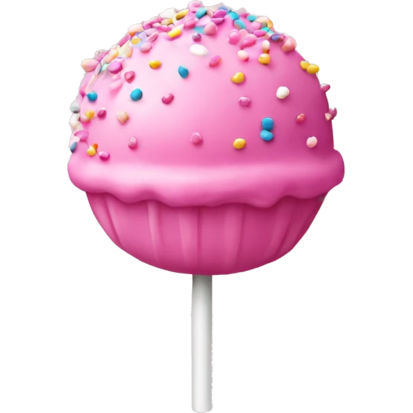 Pink cake pop with sprinkles plain emoji