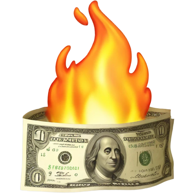 Money on fire emoji