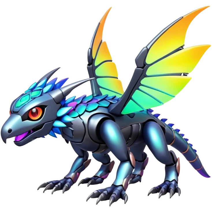  exotic futuristic lush  warm-colored modern colorful neon-colored cyber-Fakémon-Digimon-Trico-creature emoji