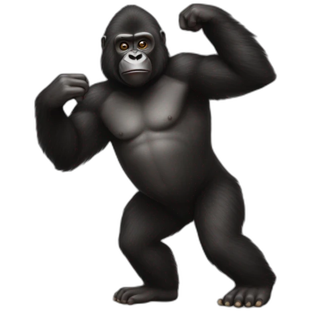 gorille qui conba un singe emoji