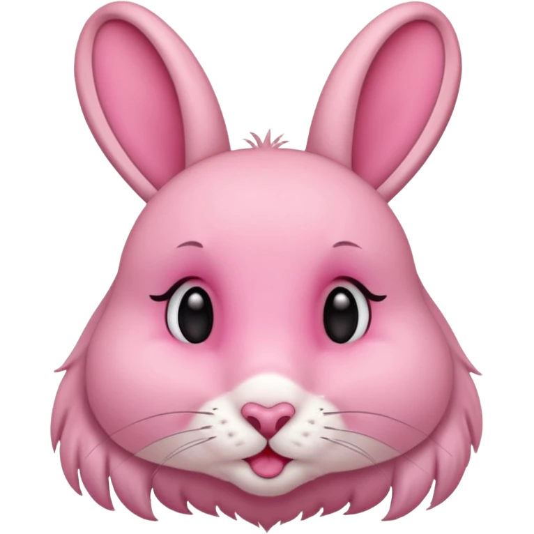 Kissing rabbit, profile, long ears, floating heart in front of mouth emoji