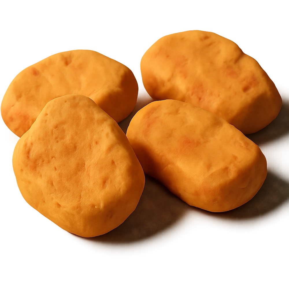 chicken nuggets, soft and textured claymation style emoji