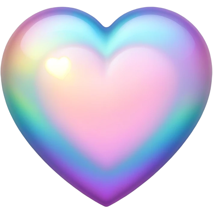  Iridescent white pale heart emoji