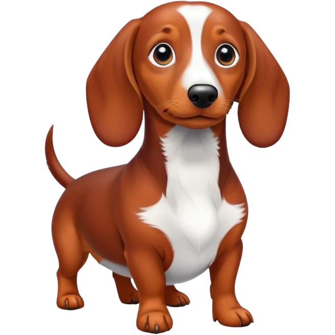 Red dachshund with white patch on its chest emoji