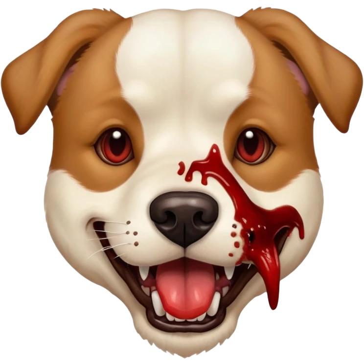 dog with a human head in its mouth emoji