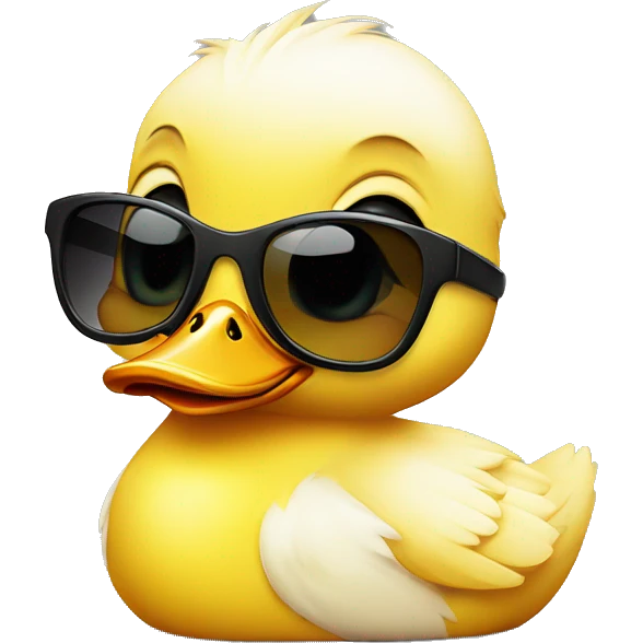 A baby duckling wearing sunglasses  emoji
