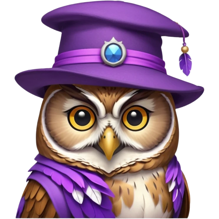 owl wear purple with hat emoji