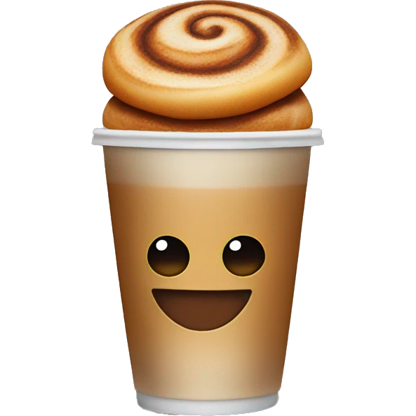 Cinnamon and cappuccino bun in a disposable glass emoji
