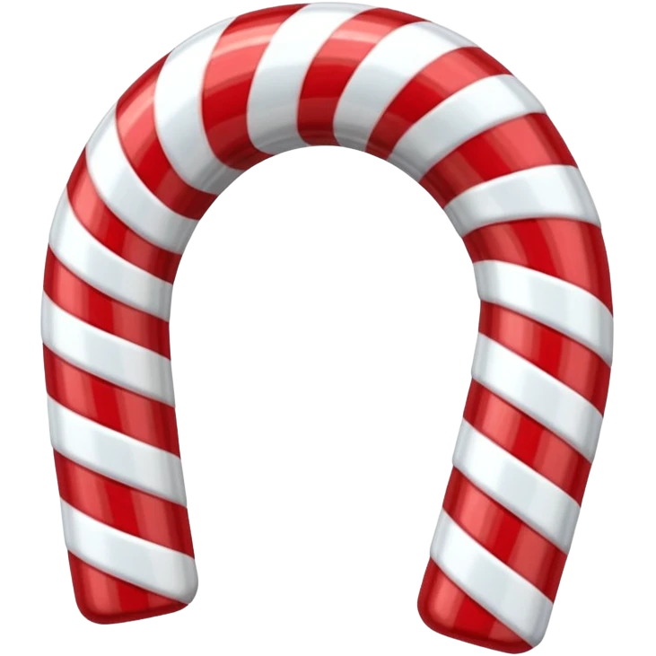 3D render of Candy Cane Arch, made entirely of dessert materials, glistening sugar crystal texture, glossy red and white striped hard candy, delicious confectionery aesthetic, Apple emoji style, isolated on white background --v 6.0. emoji