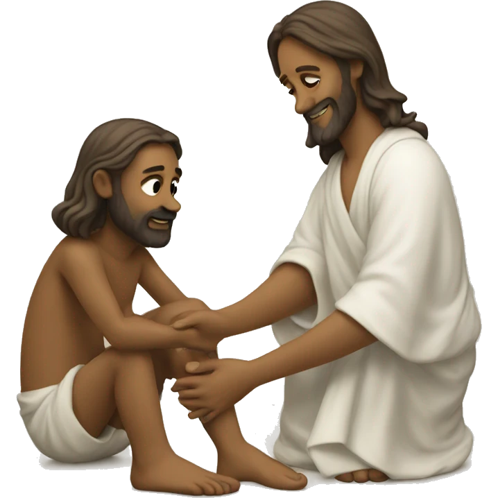 Jesus washes his disciples feet  emoji
