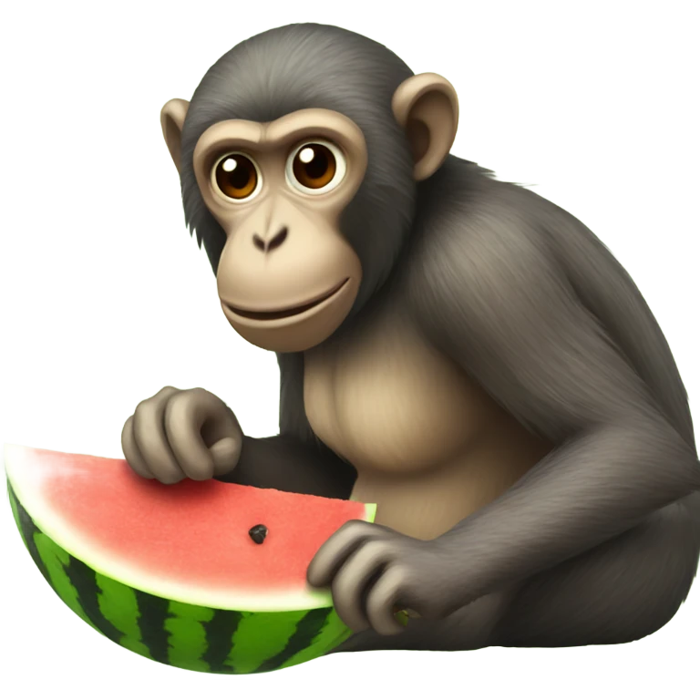 Monkey eating watermelon emoji